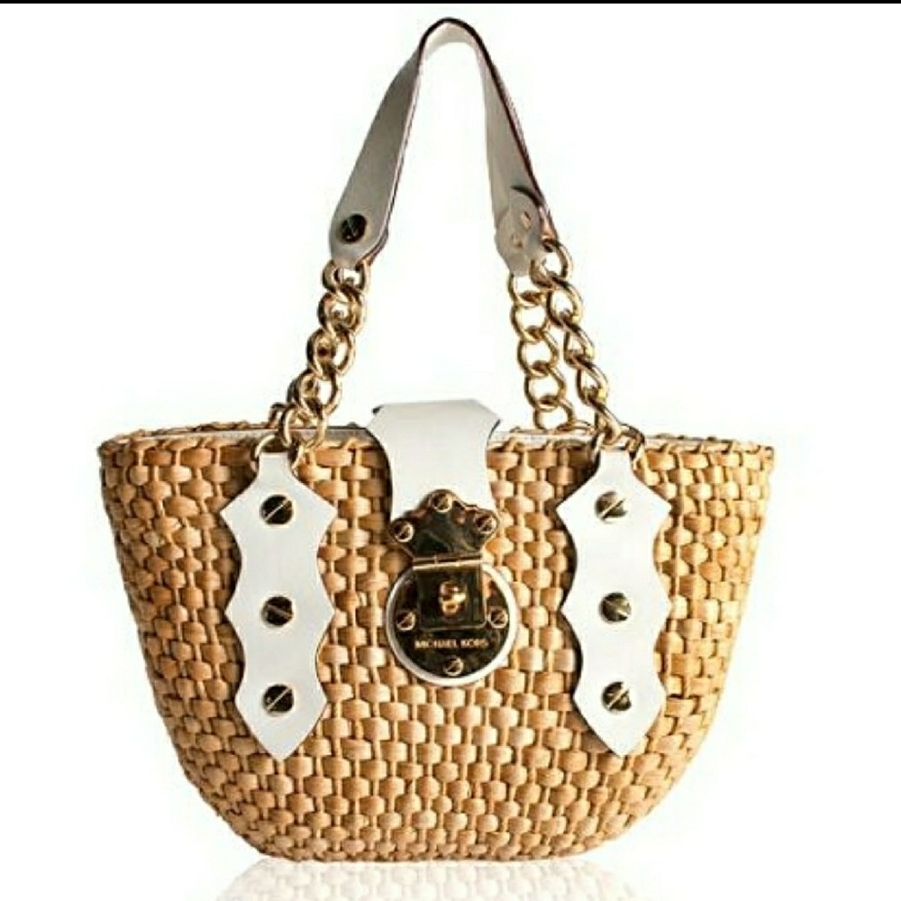 🍍MICHAEL KORS SANTORINI STRAW TOTE